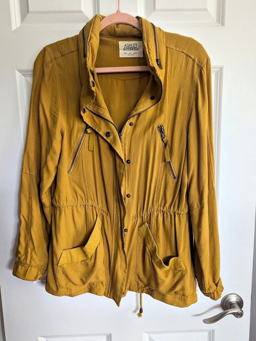 Ashley by 26 International Utility Jacket Cotton Yellow Size Large